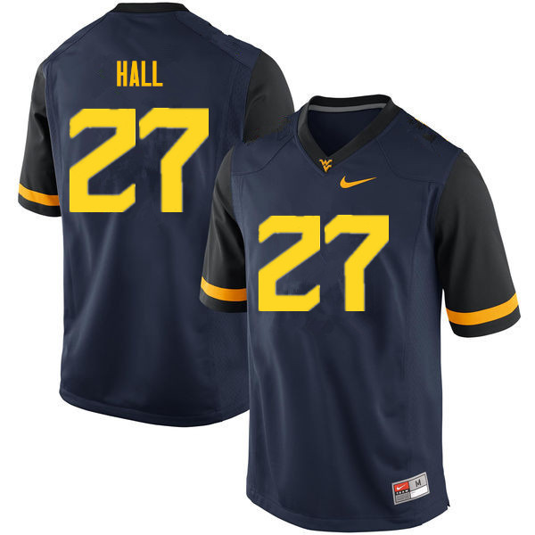 Men #27 Kwincy Hall West Virginia Mountaineers College Football Jerseys Sale-Navy - Click Image to Close